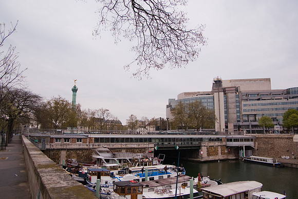 Quai Bourdon - Bastille et le port de l'Arsenal